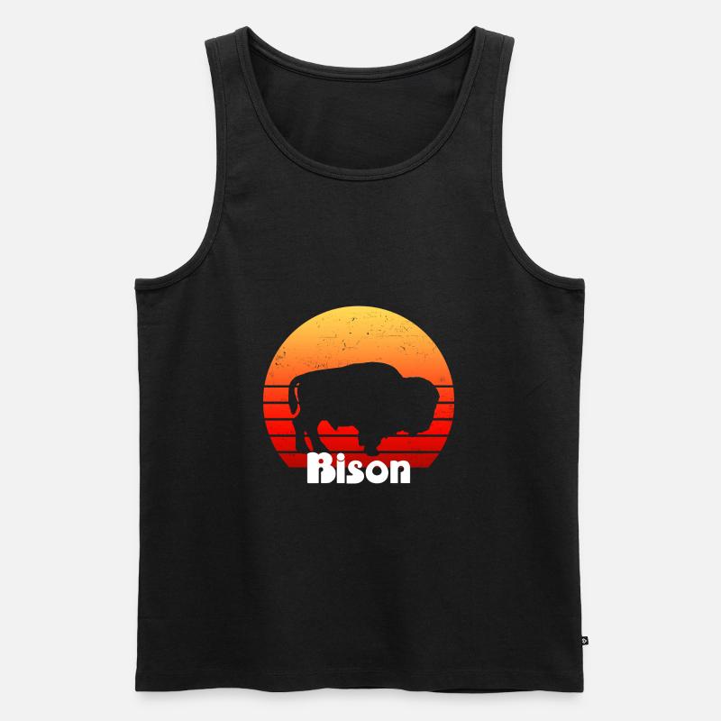 Bison Bison Buffalo Tshirt - Débardeur bio Premium Homme - noir