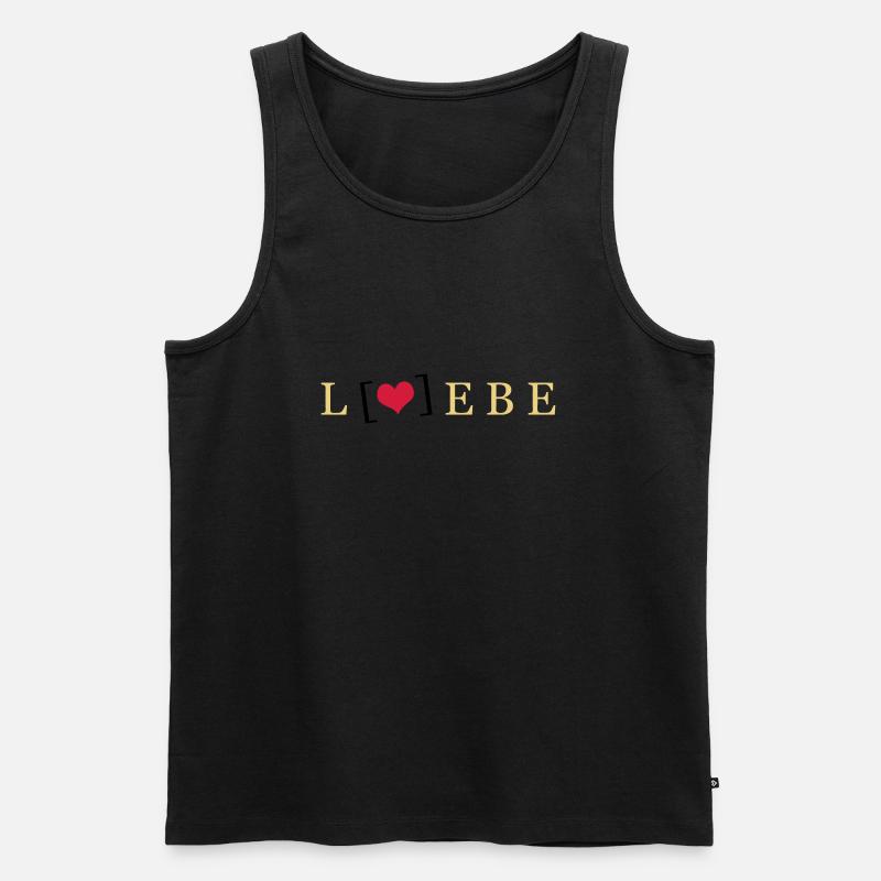 Liebe / Lebe - Männer Premium Bio Tank Top - Schwarz