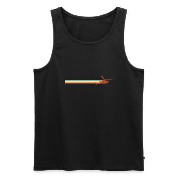 Cadeau Hélicoptère Rétro - Débardeur bio Premium Homme - noir - Devant - Michal (187cm)
