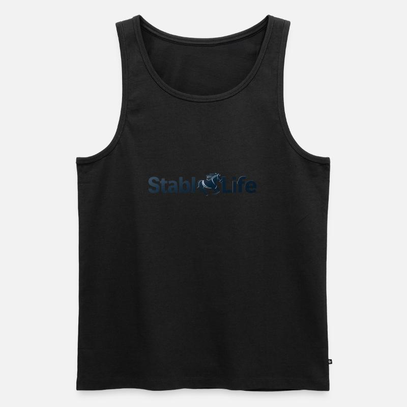 PFERD, STALLLEBEN - Männer Premium Bio Tank Top - Schwarz
