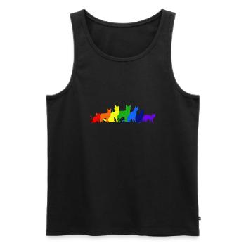 Regenbogen der Katzen - Männer Premium Bio Tank Top - Schwarz - Vorne - AI Model Male 178 light (178cm)