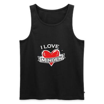 Minden - Ich liebe Stadtnamen in Tattoo Stil - Männer Premium Bio Tank Top - Schwarz - Vorne - Michal (187cm)