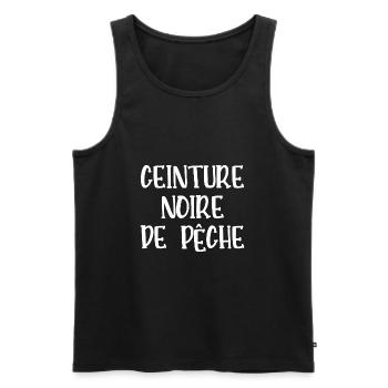 ceinture noire de pêche - Débardeur bio Premium Homme - noir - Devant - AI Model Male 178 light (178cm)