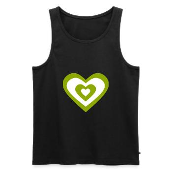 green heart green hearts couples gift - Men's Premium Organic Tank Top - black - Front - AI Model Male 178 light (178cm)