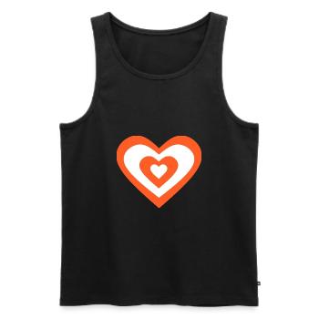 orange heart hearts gift valentine's day couples - Men's Premium Organic Tank Top - black - Front - Michal (187cm)