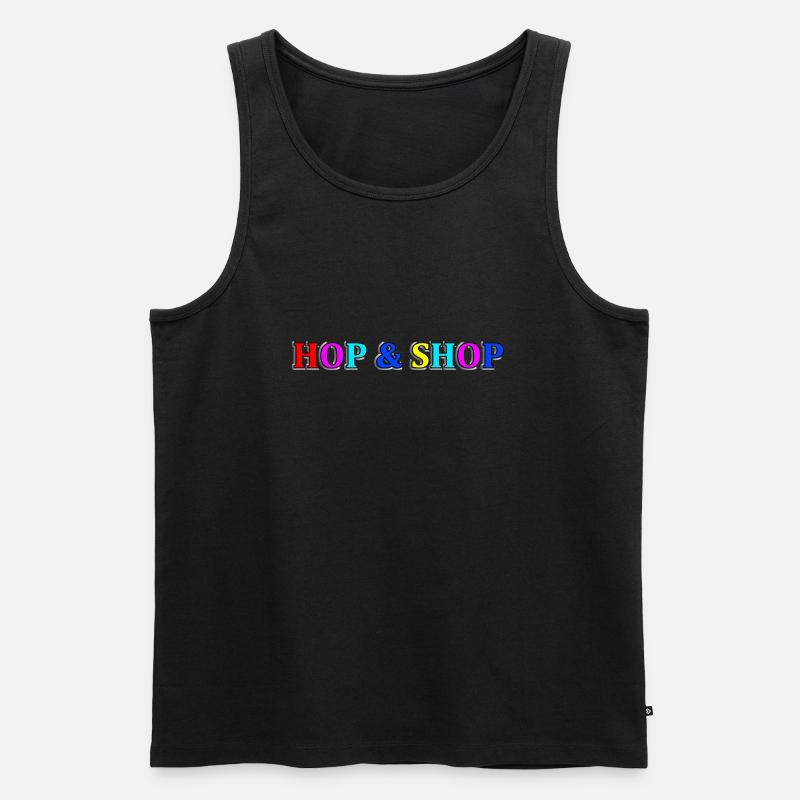 Hüpfen und Einkaufen - Männer Premium Bio Tank Top - Schwarz