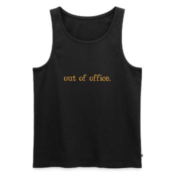 out of office - Nicht im Büro - ausserhaus - Men's Premium Organic Tank Top - black - Front - AI Model Male 178 light (178cm)