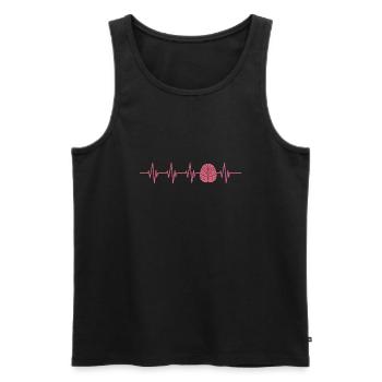 Brain heartbeat - Men's Premium Organic Tank Top - black - Front - AI Model Male 178 light (178cm)