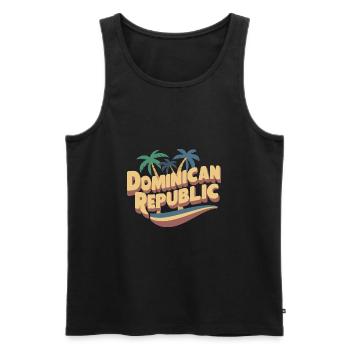 Sunny Dominikanische Republik Urlaub Strand - Männer Premium Bio Tank Top - Schwarz - Vorne - Michal (187cm)