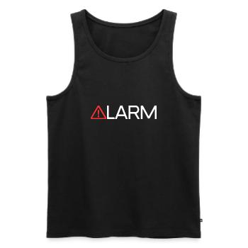 ALARM - Men's Premium Organic Tank Top - black - Front - AI Model Male 178 light (178cm)