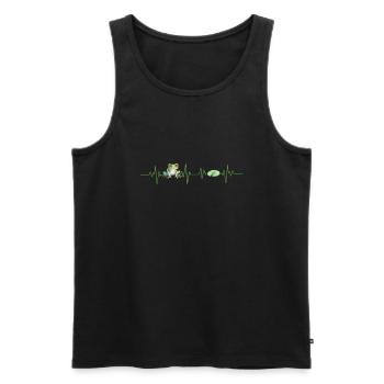 Battement de cœur grenouille - Débardeur bio Premium Homme - noir - Devant - Michal (187cm)