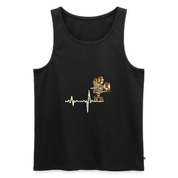 Shirt Gift Heartbeat Film Technician - Men's Premium Organic Tank Top - black - Front - AI Model Male 178 light (178cm)