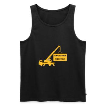 Kranplätze müssen verdichtet sein Baustelle Kran - Männer Premium Bio Tank Top - Schwarz - Vorne - AI Model Male 178 light (178cm)