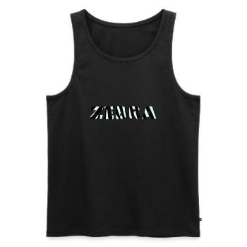 zebra - Männer Premium Bio Tank Top - Schwarz - Vorne - AI Model Male 178 light (178cm)