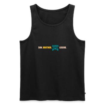 son brother gamer legend - Männer Premium Bio Tank Top - Schwarz - Vorne - Michal (187cm)