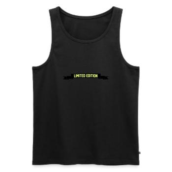 Limited Edition - Men's Premium Organic Tank Top - black - Front - AI Model Male 178 light (178cm)