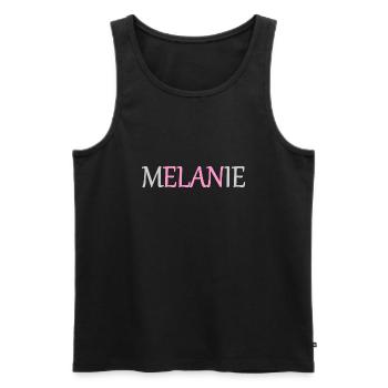 Melanie - Elan - Namenstag Vers.1 - Männer Premium Bio Tank Top - Schwarz - Vorne - Michal (187cm)