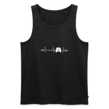 Battement de cœur jeep - Débardeur bio Premium Homme - noir - Devant - Michal (187cm)
