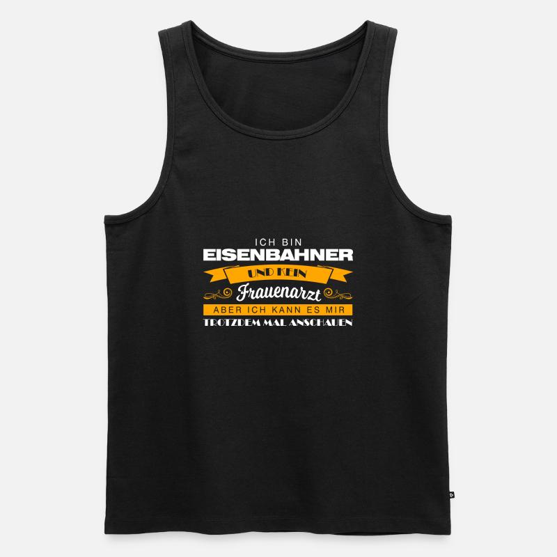 Eisenbahner Beruf Bahn Geschenk - Männer Premium Bio Tank Top - Schwarz