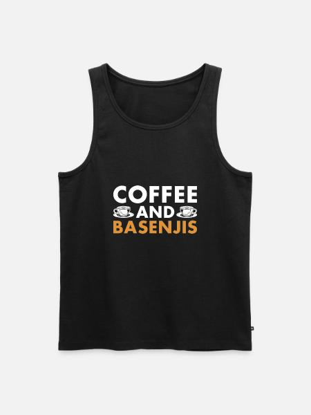 Dog Coffee And Basenji - Men's Premium Organic Tank Top - black