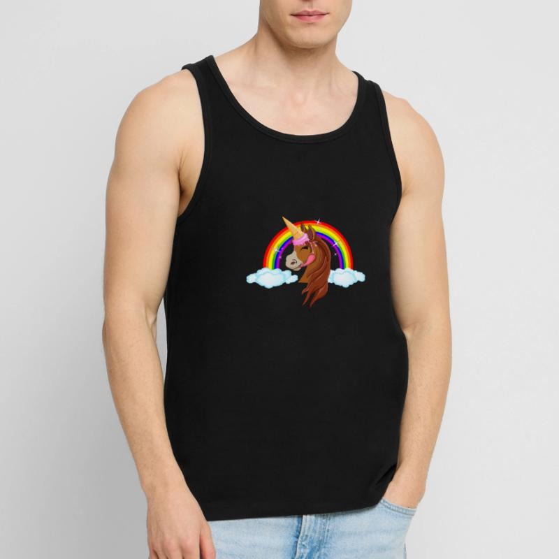 Pony mit Eis - Eishorn Einhorn Regenbogen Märchen Männer Premium Bio Tank Top