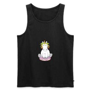 Unicorn Donut Dino Doughnut Kids Glazed Sweets - Men's Premium Organic Tank Top - black - Front - AI Model Male 178 light (178cm)