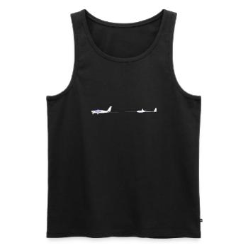 Flugzeugschlepp, Motorflugzeug, Segelflugzeug - Männer Premium Bio Tank Top - Schwarz - Vorne - AI Model Male 178 light (178cm)