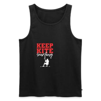 Kite surfen Mutig Geschenk - Männer Premium Bio Tank Top - Schwarz - Vorne - Michal (187cm)