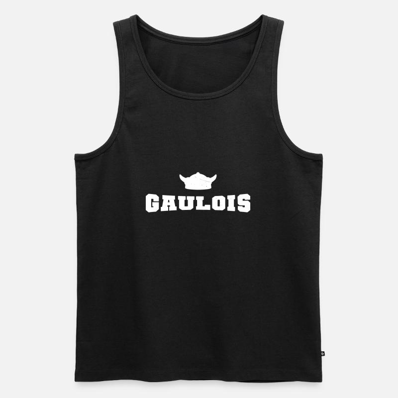 Gallische Helmhörner - Männer Premium Bio Tank Top - Schwarz
