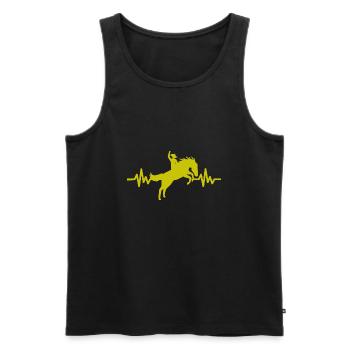 Heartbeat - Horse Stallion Mare Ross Equestrian - Men's Premium Organic Tank Top - black - Front - Michal (187cm)