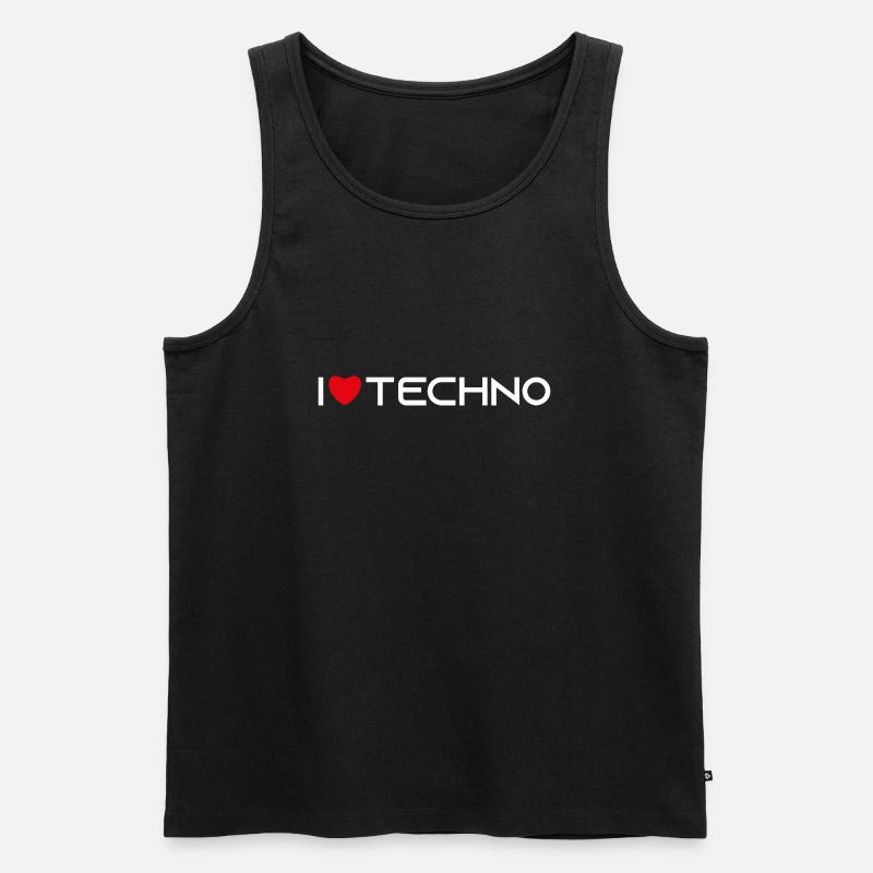 techno - Männer Premium Bio Tank Top - Schwarz