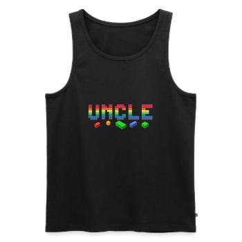 Uncle Master Builder Building Bricks Blocks Family - Men's Premium Organic Tank Top - black - Front - AI Model Male 178 light (178cm)