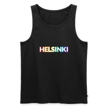 Helsinki Gay Pride Finland LGBTQ - Men's Premium Organic Tank Top - black - Front - Michal (187cm)