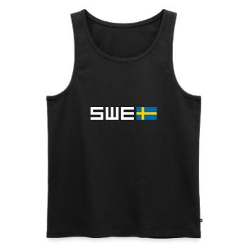 Sweden - Men's Premium Organic Tank Top - black - Front - Michal (187cm)