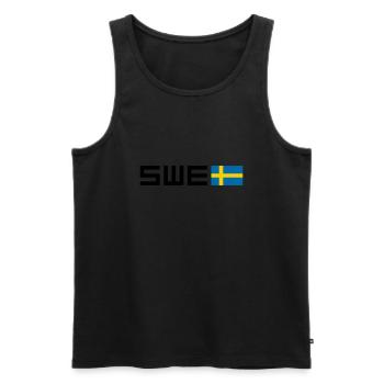 Sweden - Men's Premium Organic Tank Top - black - Front - Michal (187cm)