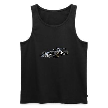 Formular 1 Car Sticker - Sportscar Design - Männer Premium Bio Tank Top - Schwarz - Vorne - AI Model Male 178 light (178cm)