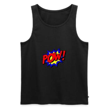 POW Design Superhero - Men's Premium Organic Tank Top - black - Front - AI Model Male 178 light (178cm)