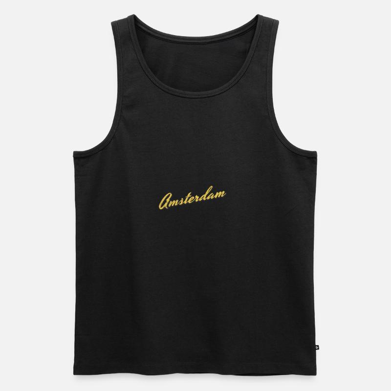 Amsterdam - Männer Premium Bio Tank Top - Schwarz