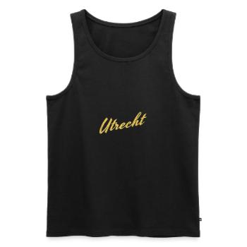 Utrecht - Men's Premium Organic Tank Top - black - Front - AI Model Male 178 light (178cm)