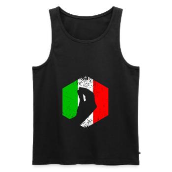Italienische Flagge mit typischer Handgeste - Männer Premium Bio Tank Top - Schwarz - Vorne - AI Model Male 178 light (178cm)