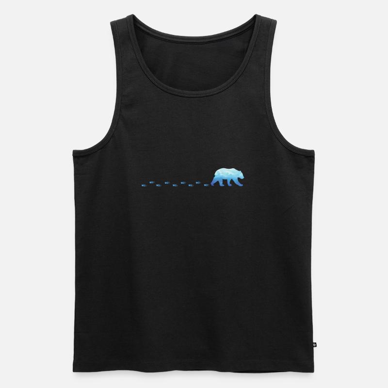 Laufender Eisbär - Männer Premium Bio Tank Top - Schwarz