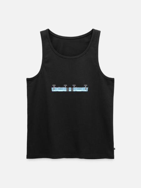 Schwebebahn lang pixelart - Männer Premium Bio Tank Top - Schwarz