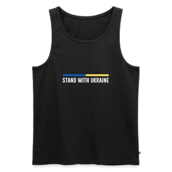 Je soutiens l’Ukraine Stand for Ukraine - Débardeur bio Premium Homme - noir - Devant - AI Model Male 178 light (178cm)