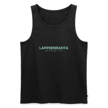 Lappeenranta - Finlande - Coordonnées - Longitude - Débardeur bio Premium Homme - noir - Devant - Michal (187cm)
