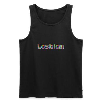 Lesbian - Men's Premium Organic Tank Top - black - Front - AI Model Male 178 light (178cm)