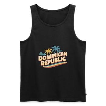 Sunny Dominikanische Republik Urlaub Strand - Männer Premium Bio Tank Top - Schwarz - Vorne - Michal (187cm)