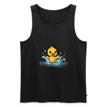 Niedliche Ente Baden Plantschen für Kinder - Männer Premium Bio Tank Top - Schwarz - Vorne - AI Model Male 178 light (178cm)
