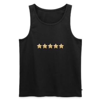 Fünf Gold Sterne, 5 stars, Gewinner, Sieger, Beste - Männer Premium Bio Tank Top - Schwarz - Vorne - AI Model Male 178 light (178cm)
