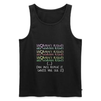 Frauenrechte, Menschenrechte, Gleichberechtigung - Männer Premium Bio Tank Top - Schwarz - Vorne - Michal (187cm)