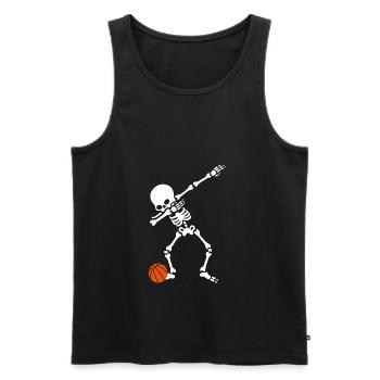 Joueur de basket-ball squelette Dabbender - Débardeur bio Premium Homme - noir - Devant - Michal (187cm)